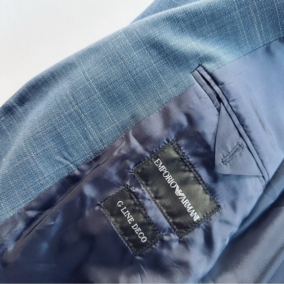 Emporio Armani G Line Deco Blue Suit 100% Virgin Wool - Picture 6 of 16
